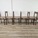 Chaises de salle à manger en hêtre des années 1950 avec assise géométrique