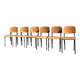 Set of 6 Métropole chairs no. 305 numbered by Jean Prouvé.