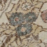 vintage madellion wool rug, Beige Brown Wool rug 6x10 large carpet