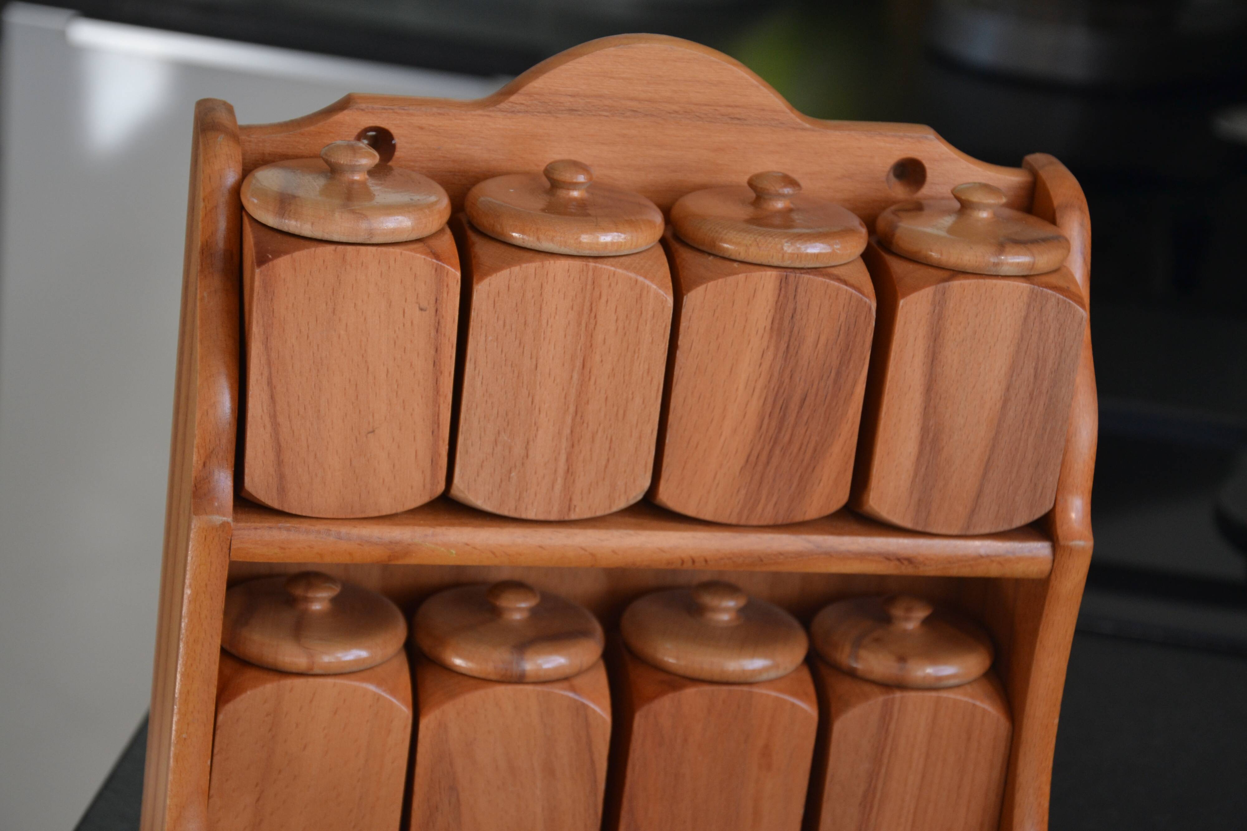 Wooden spice rack