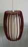 danish ceiling lamp in teak and paper from the 60s