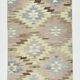 3x10 Cream & Brown Vintage Kilim Runner Rug, 81x306Cm