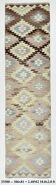 3x10 Cream & Brown Vintage Kilim Runner Rug, 81x306Cm