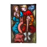 Vitrail à suspendre en verre polychrome