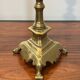 Pair of Large Brass Altar Candlesticks with Baluster Shaft and Tripod Base