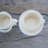Series of 7 vintage ceramic cups and saucers by Le Pot de Terre