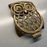 Old brass owl table mat