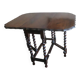 Antique farmhouse patinated extendable table in oak with carved edge, 1900