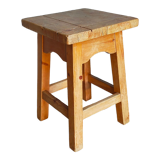 Vintage solid pine workshop stool