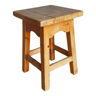 Vintage solid pine workshop stool