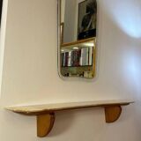 Italian Art Deco Console in Cherry Wood and Siena Marble by Paolo Buffa, 1940s