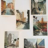 Aquarelle sur papier Arches Venise