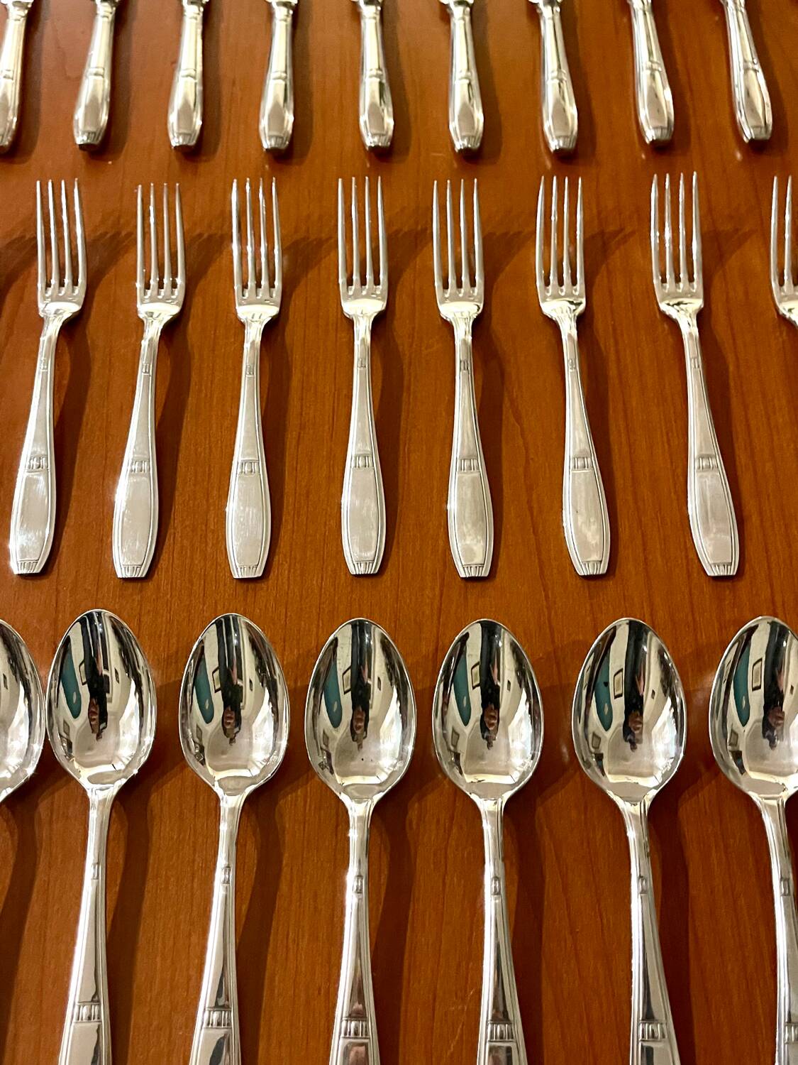 Ercuis, dessert cutlery, fruit and cheese, 36 art deco pieces