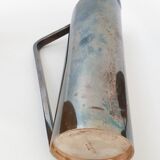 Suite of 3 pitchers in vintage 1970 silver metal