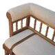 Luxury Handcrafted Rustic Chic Hallway Bench - Mango Wood,  Boucle & Buffalo Leather