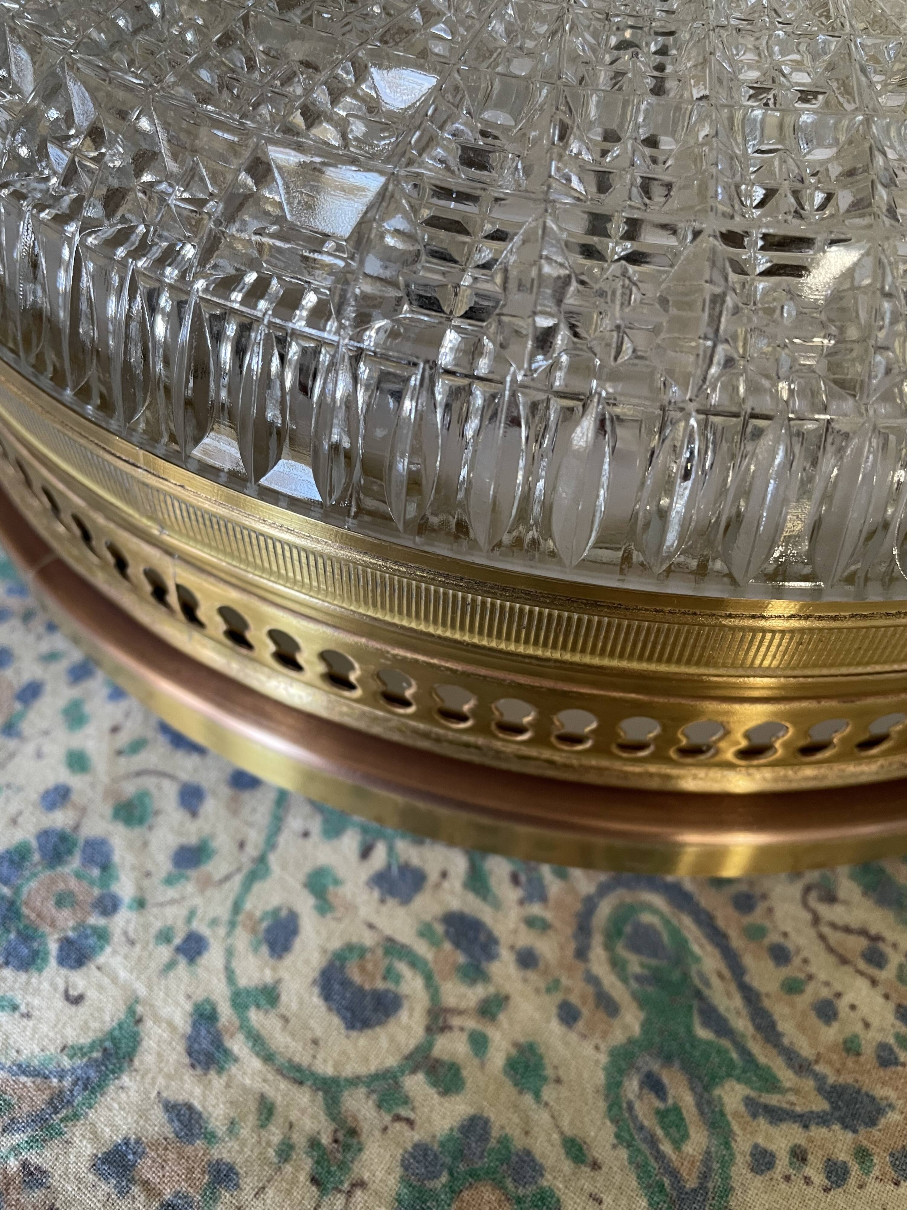 Plafonnier verre et doré
