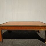 Coffee table magnifier to elm and brass year 1970