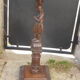 Wooden saddle with statuette, Breton figure, ancient and chiseled, Henri II style