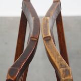 Ensemble de 6 chaises de salle à manger en cuir antiques d'origine néerlandaise