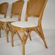 Ensemble table et 4 chaises vintage en rotin esprit Riviera