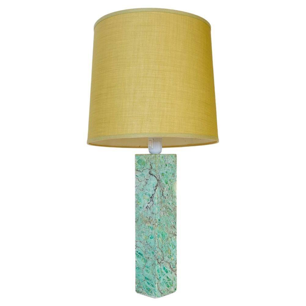 Mid-century green marble table lamp by Bergbom, Sweden, 1960s.