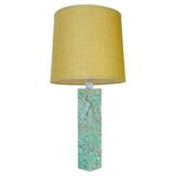 Mid-century green marble table lamp by Bergbom, Sweden, 1960s.