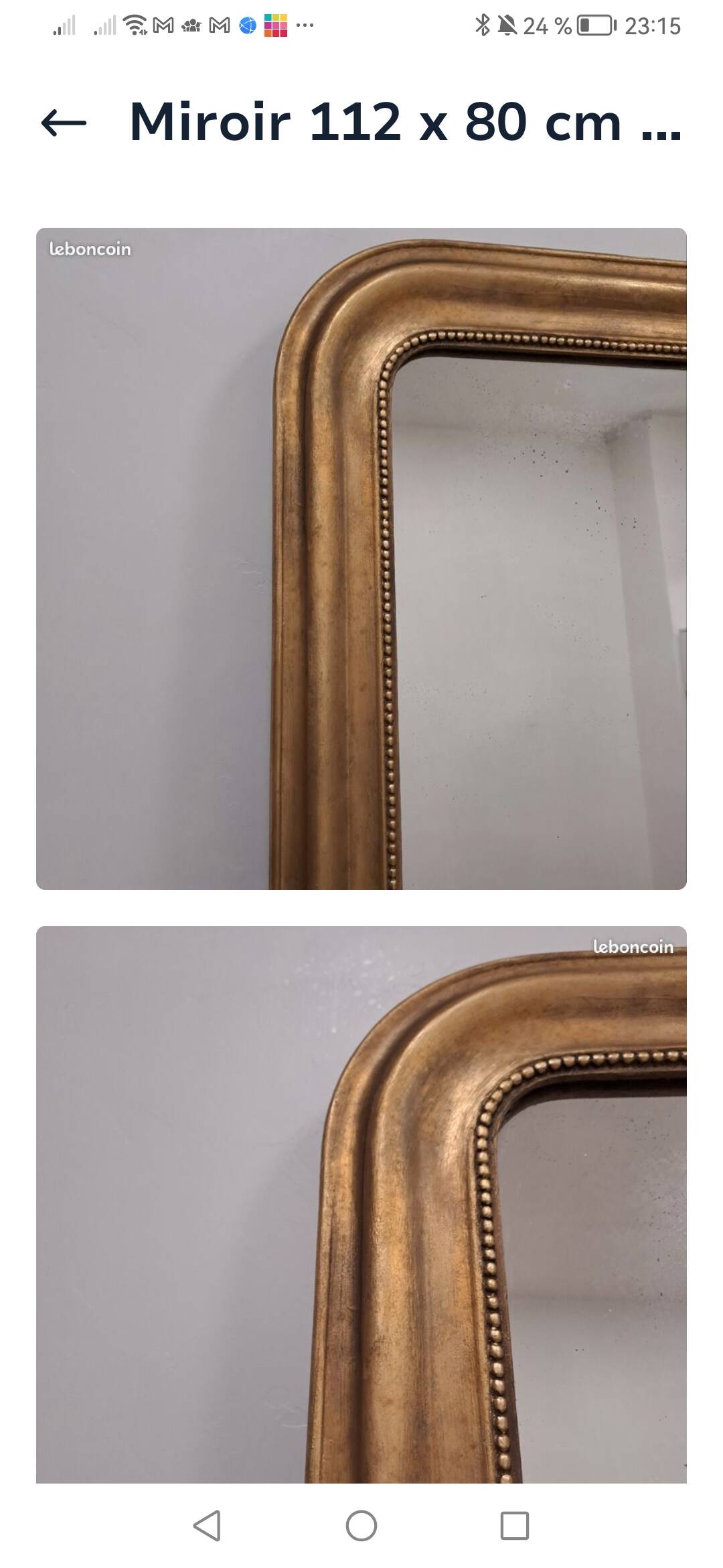 Large antique Louis Philippe gilded mirror