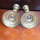 Pair Of Brass Candlesticks & Candlestick