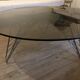 Vintage 1970's coffee table in chrome steel wire and smoked glass