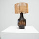1970s dark glazed ceramic Danish lamp