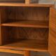 1960s walnut veneer desk with drawers and cabinet