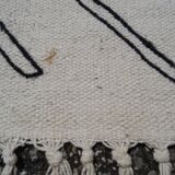 Woven cotton carpet embroidered patterns ethnic Berber style 249 x 156