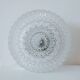 Vintage round ceiling light in bubbled glass, 1970s.
