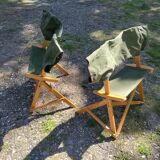 Set of 2 Praia Folding Chairs by Pier Giacomo Castiglioni for Gavina, Italy, 1960s
