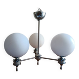 White ball and metal chandelier