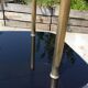 Glass and brass coffee table