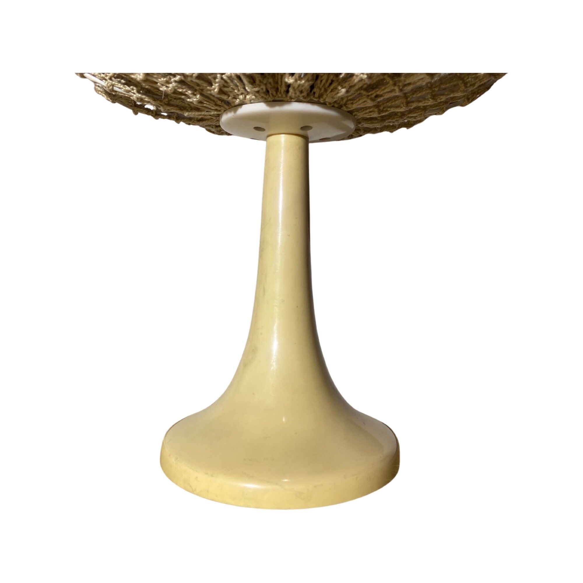 Vintage Tulip Lamp ARO Germany | 1960s German Designer Lighting With Tulip Base And Cotton Shade