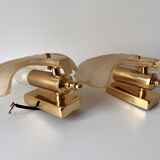 Appliques murales coquillages en verre vintage, lampes style art nouveau