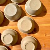 Set of 12 small stoneware bowls