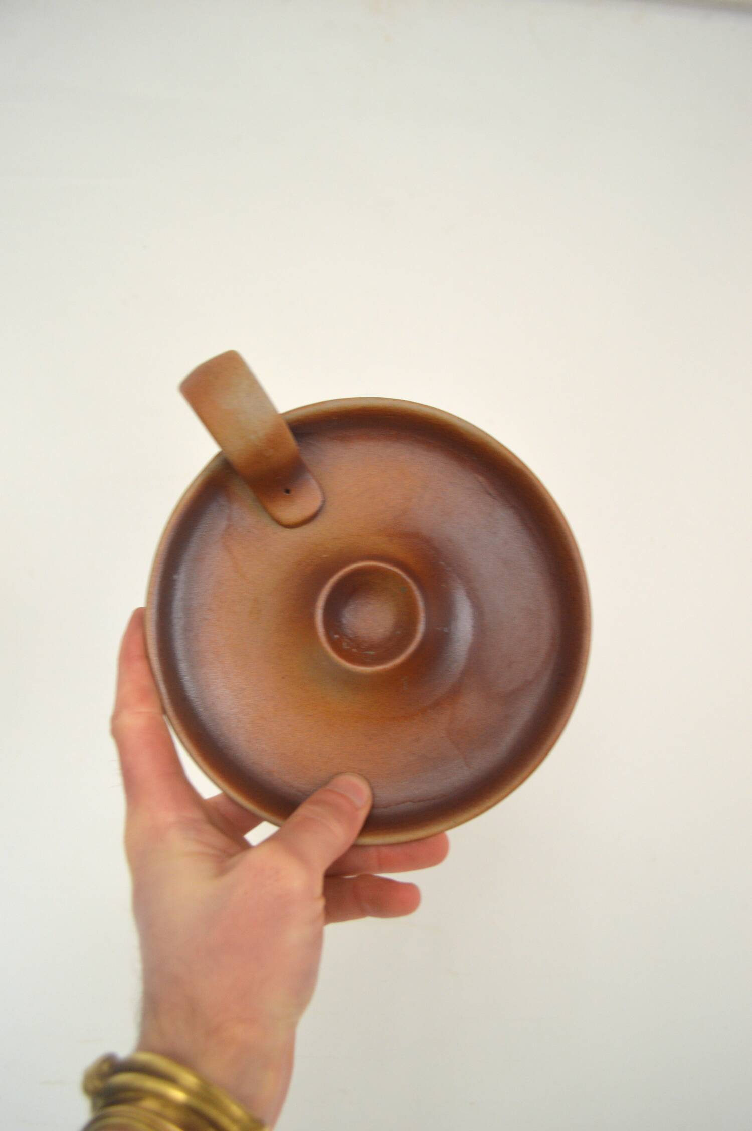 Sandstone candle holder made in France