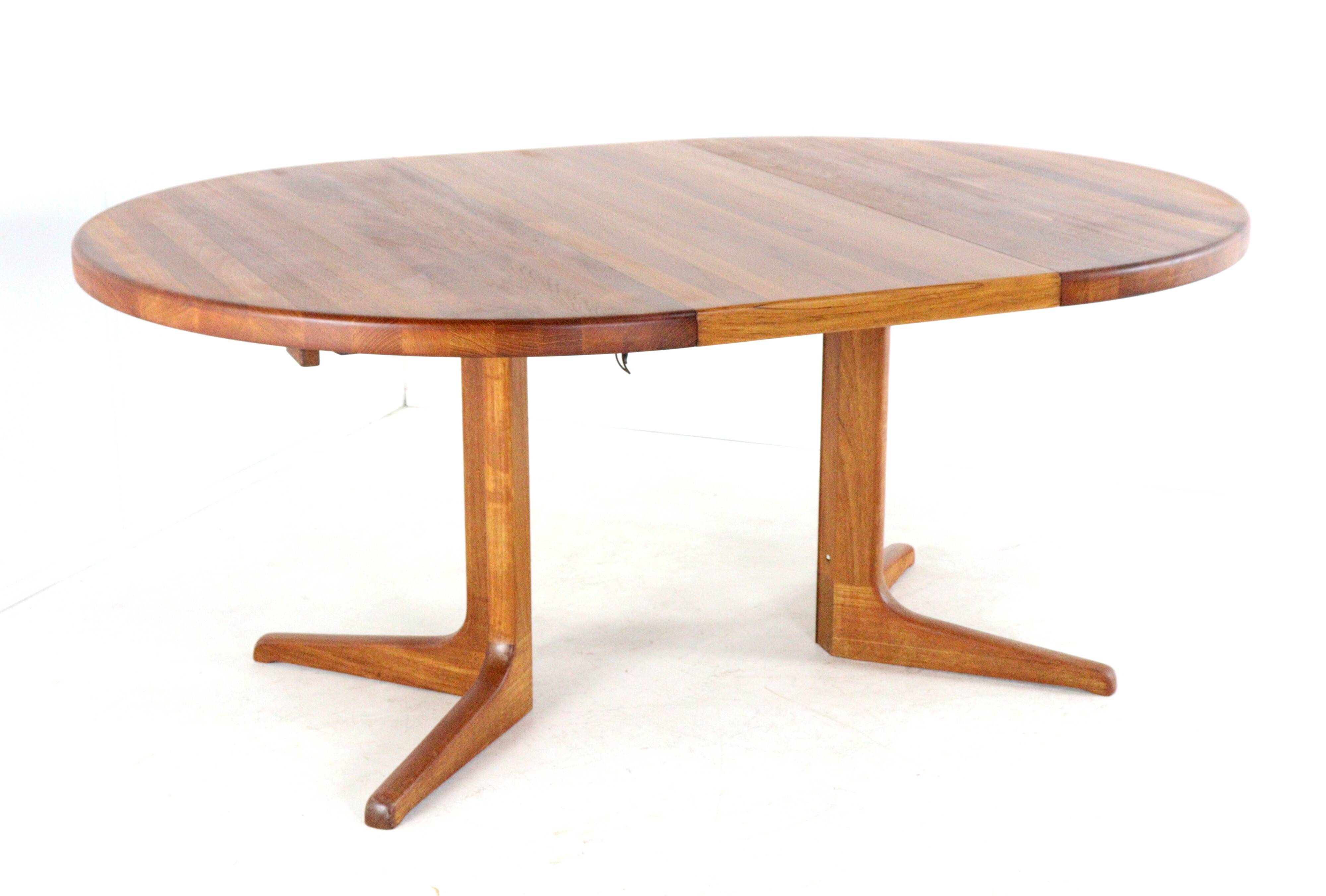 Table à manger extensible ronde 'Arden' 2x - teck - style mid-century moderne