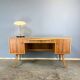 Desk with glass top, walnut, 1950s