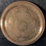 Large Oriental Tea Tray Engraved Hands