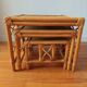 Tables gigognes en rotin et cannage – Esprit Riviera – Vers 1970/80