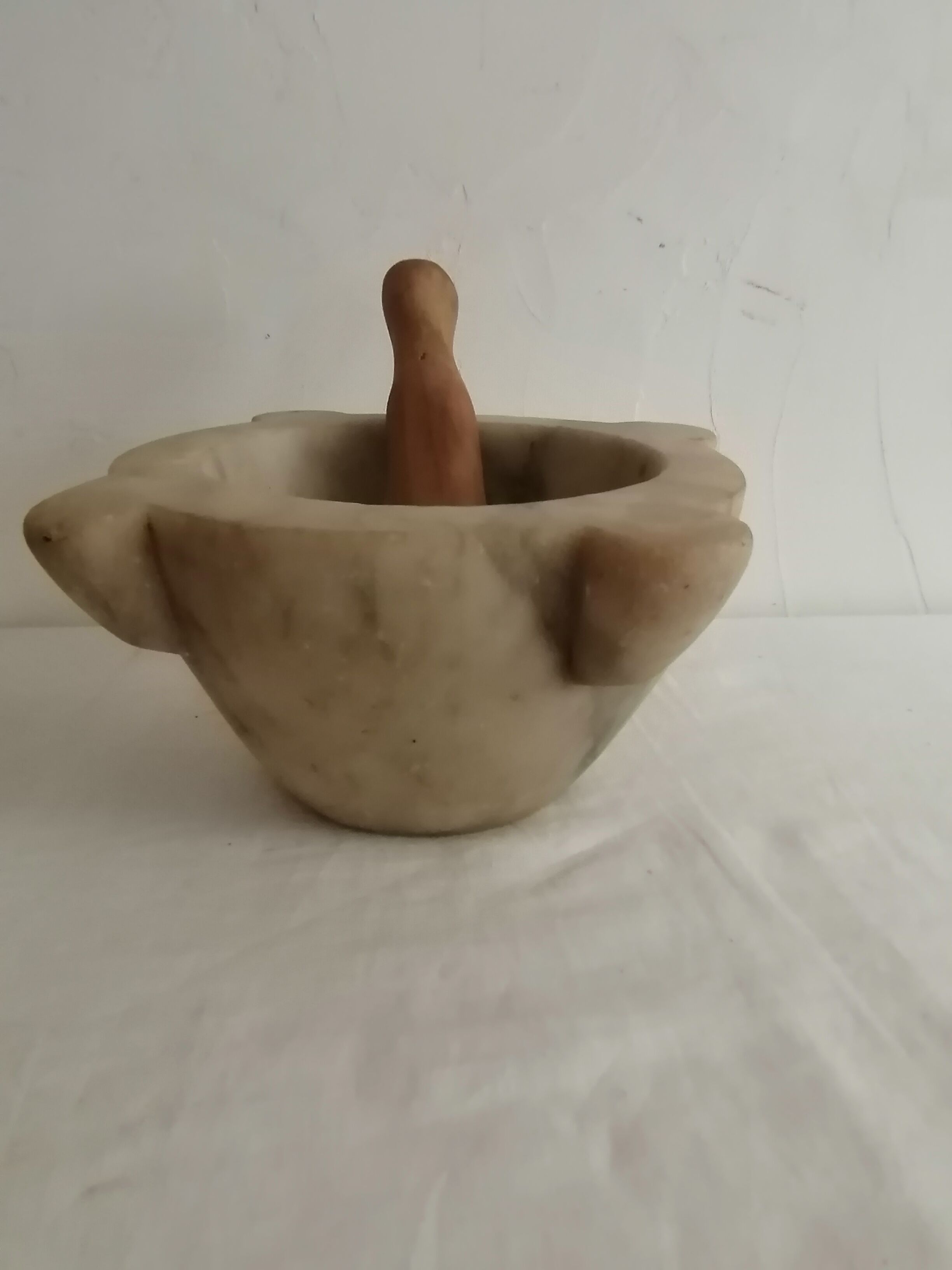 Marble mortar and olive pestle