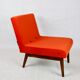 Chaise vintage en velours bleu orangé, années 1970