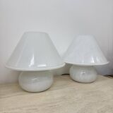 Limburg Glashütte glass table lamp mushroom , 1970’s