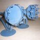 Pair of candle holders, blue torches