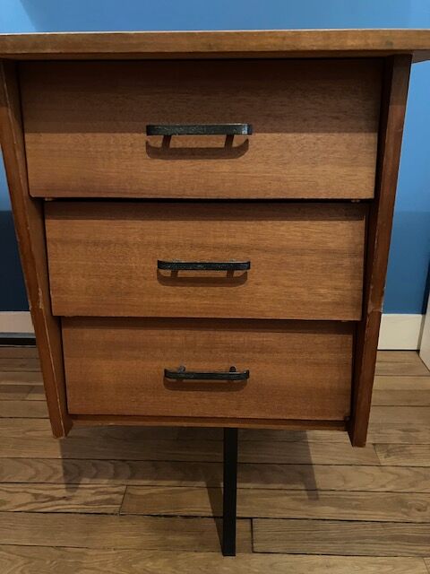 Vintage desk 60s wood and metal