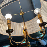 Lampadaire tripode en laiton vintage